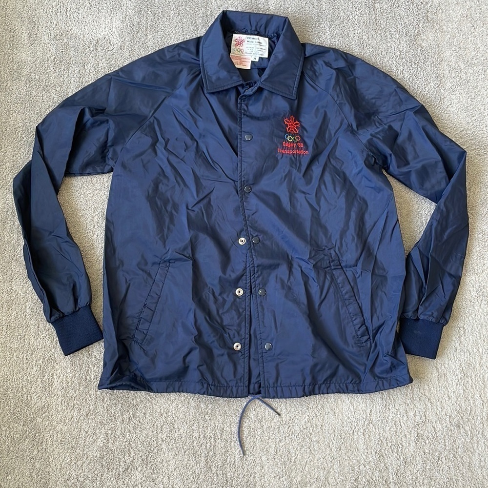 EC Vintage Calgary 1988 Olympics Transportation Shell Jacket with Snaps …